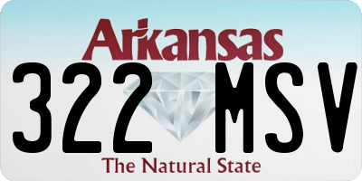 AR license plate 322MSV