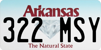 AR license plate 322MSY