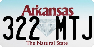 AR license plate 322MTJ