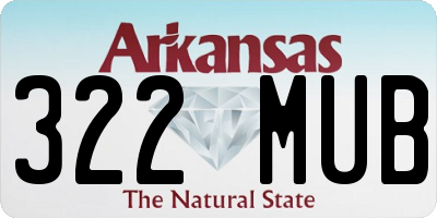 AR license plate 322MUB