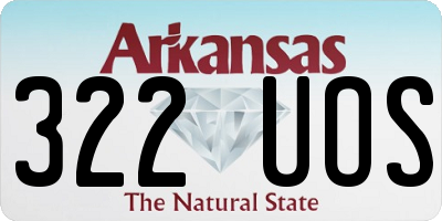AR license plate 322UOS