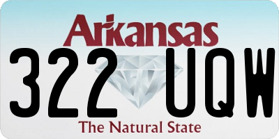 AR license plate 322UQW