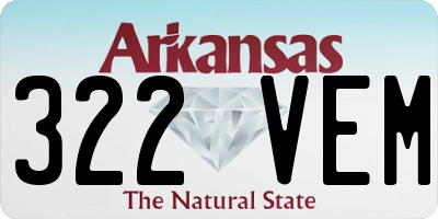 AR license plate 322VEM