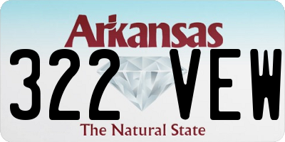 AR license plate 322VEW