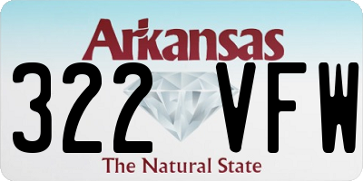 AR license plate 322VFW