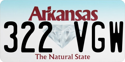 AR license plate 322VGW
