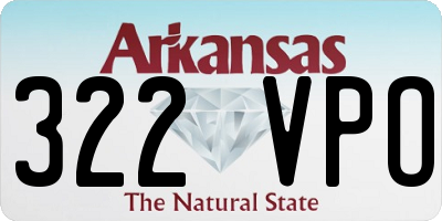 AR license plate 322VPO