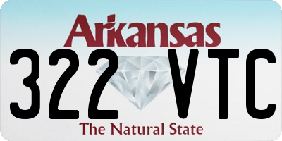 AR license plate 322VTC