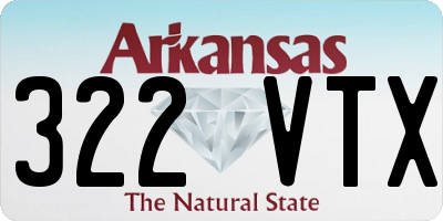 AR license plate 322VTX