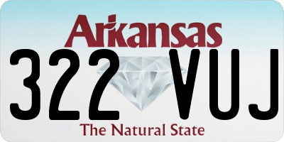 AR license plate 322VUJ
