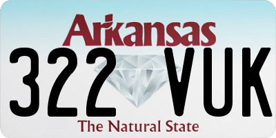 AR license plate 322VUK