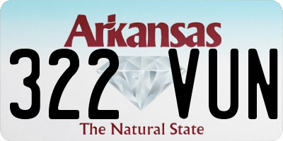 AR license plate 322VUN