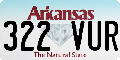 AR license plate 322VUR