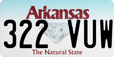 AR license plate 322VUW