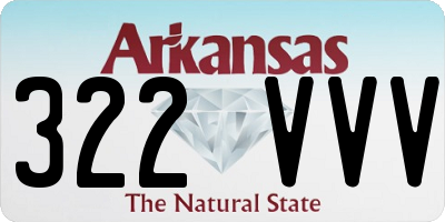 AR license plate 322VVV