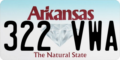 AR license plate 322VWA