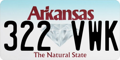 AR license plate 322VWK