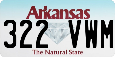 AR license plate 322VWM