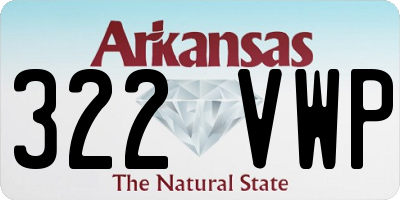 AR license plate 322VWP