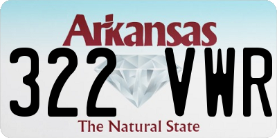 AR license plate 322VWR