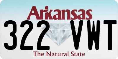 AR license plate 322VWT