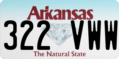 AR license plate 322VWW