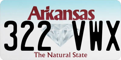 AR license plate 322VWX