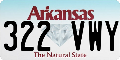 AR license plate 322VWY