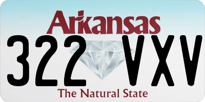 AR license plate 322VXV