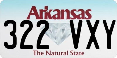 AR license plate 322VXY