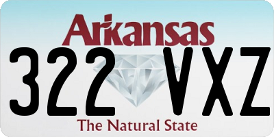 AR license plate 322VXZ