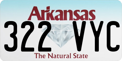 AR license plate 322VYC