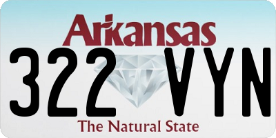 AR license plate 322VYN
