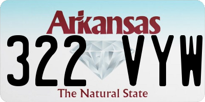 AR license plate 322VYW