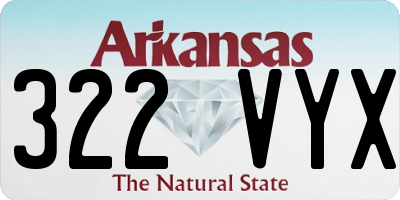 AR license plate 322VYX