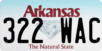 AR license plate 322WAC