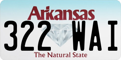 AR license plate 322WAI