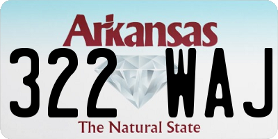 AR license plate 322WAJ