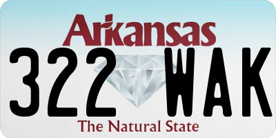 AR license plate 322WAK