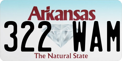 AR license plate 322WAM