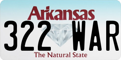 AR license plate 322WAR