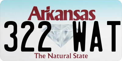 AR license plate 322WAT