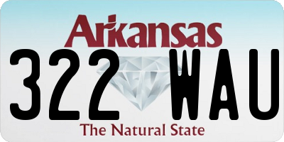 AR license plate 322WAU
