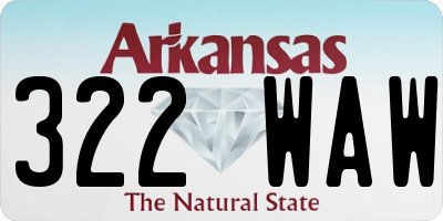 AR license plate 322WAW