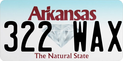 AR license plate 322WAX