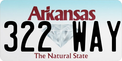 AR license plate 322WAY