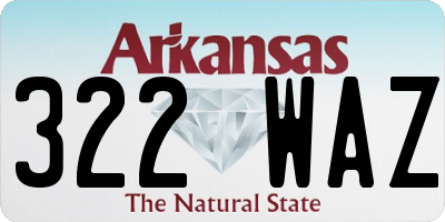 AR license plate 322WAZ