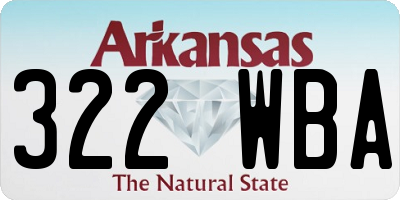 AR license plate 322WBA