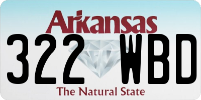 AR license plate 322WBD