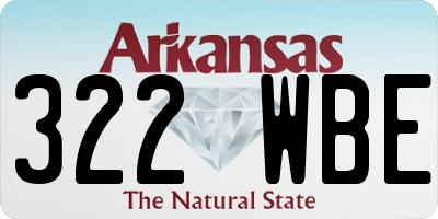 AR license plate 322WBE